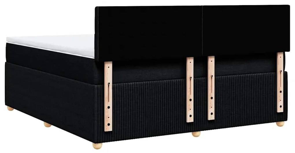 Cama com molas/colchão 180x200 cm tecido preto