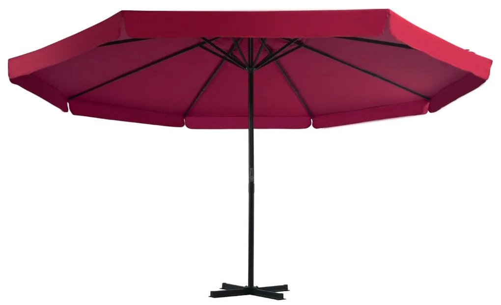 Guarda-sol de jardim com base portátil vermelho