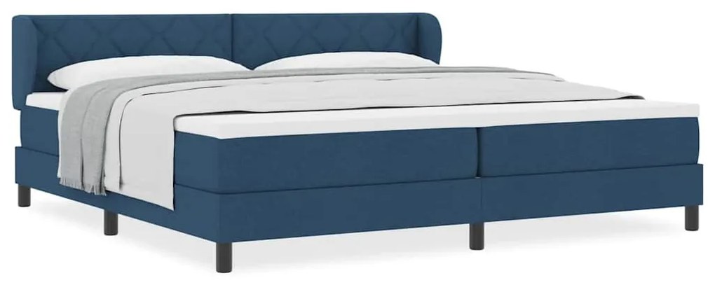 Cama Box Spring vidaXL com Colchão Azul 200x200 cm em Tecido