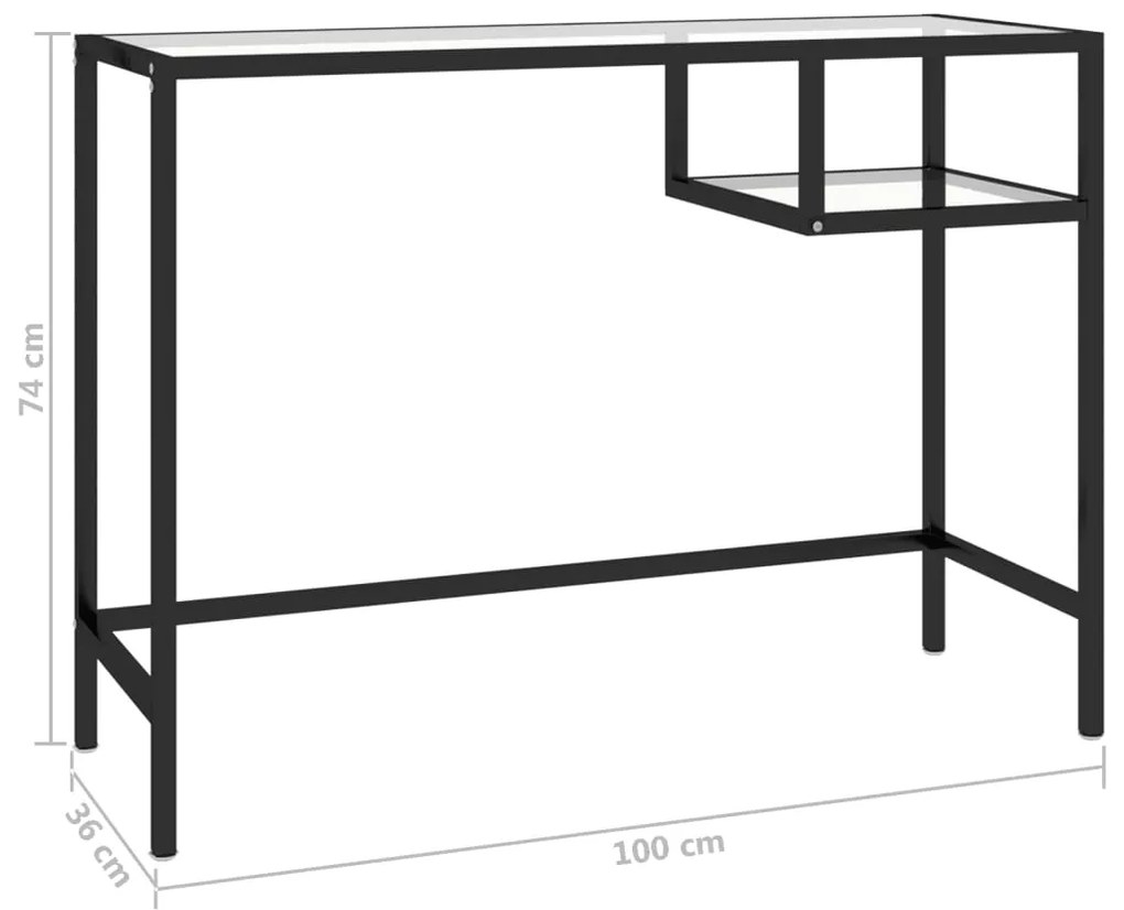 Mesa de computador vidro 100x36x74 cm transparente
