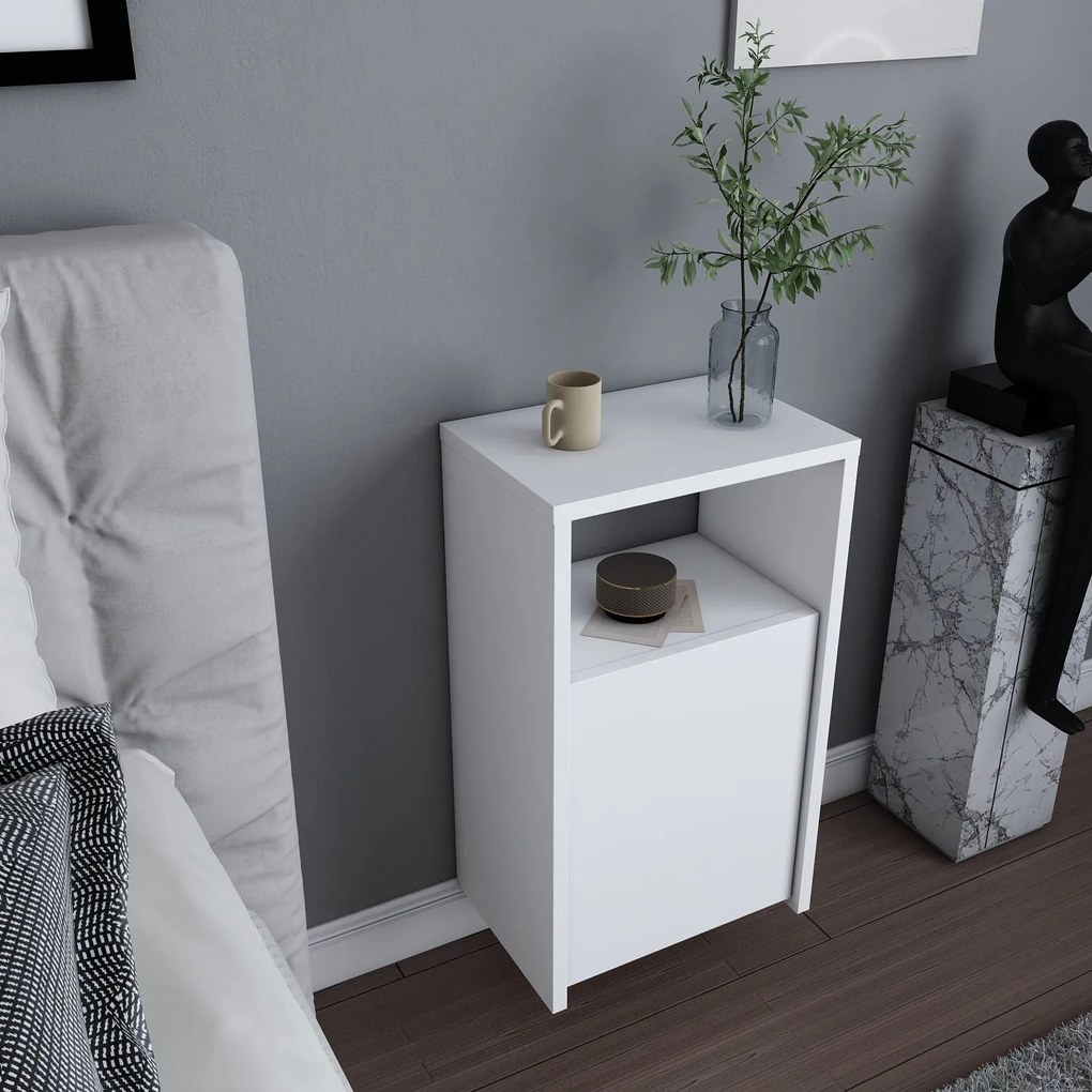 Mesa de Cabeceira Carlin – Branco – 36 cm x 25,3 cm x 61,4 cm