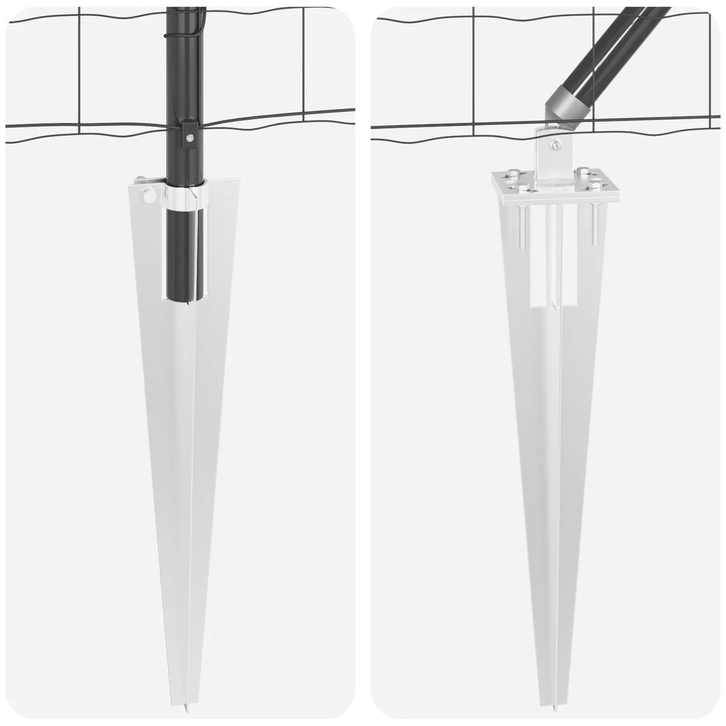 Cerca Euro com 7 Postes de Espeto 1x10 m Aço Galvanizado Cinza