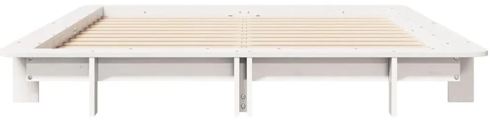 Cama sem colchão 120x200 cm madeira de pinho maciça branco