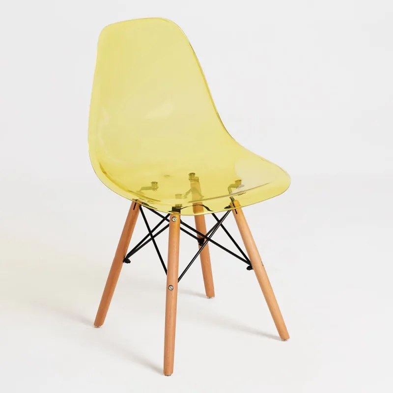 Cadeira Oslo Transparente Cor: Amarelo