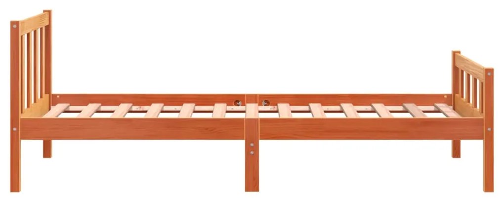 Cama sem colchão 90x190 cm madeira de pinho maciça castanho-mel