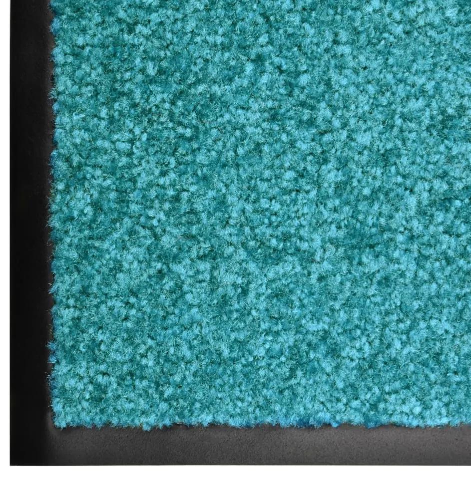 Tapete de porta lavável 60x180 cm azul ciano