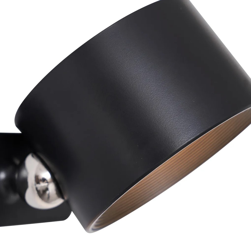 Conjunto de 4 luminárias de parede e teto modernas pretas com LED recarregável - Bright Moderno