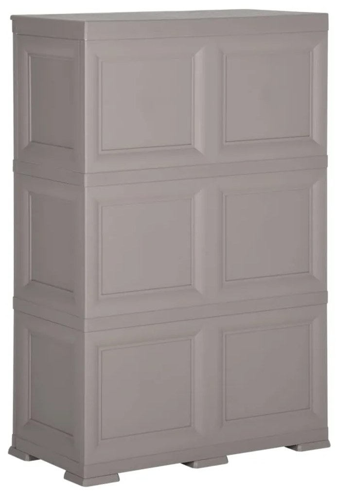 Armário de plástico 79x43x125 cm design de madeira cinzento