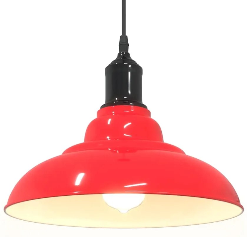 Candeeiro suspenso regulável altura E27 vermelho vivo Ø31cm
