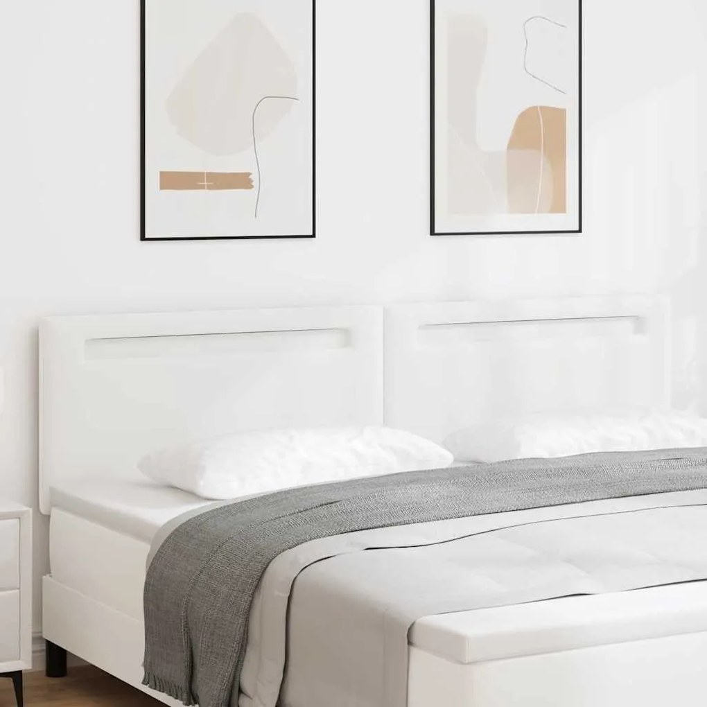 Cabeceira vidaXL Design Simples Branco Puro 200 cm Couro Sintético