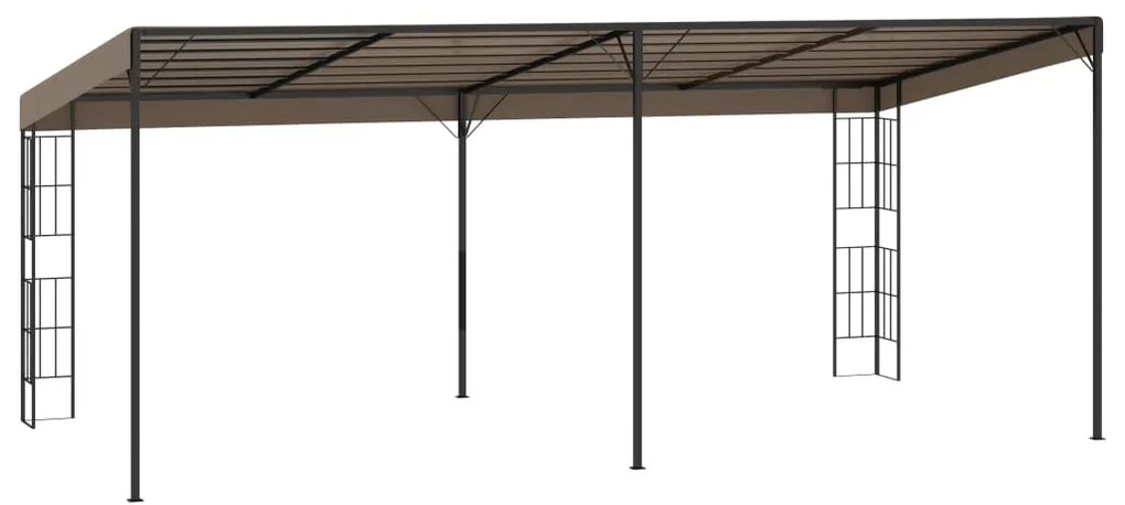 Gazebo de montagem na parede 6x3 m tecido cinzento-acastanhado