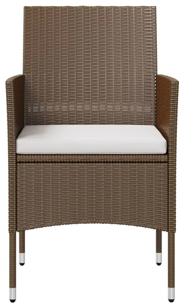 8 pcs conjunto lounge jardim c/ almofadões vime PE castanho