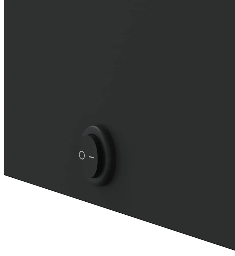 Armário espelhado arqueado p/ casa de banho c/ luz LED preto