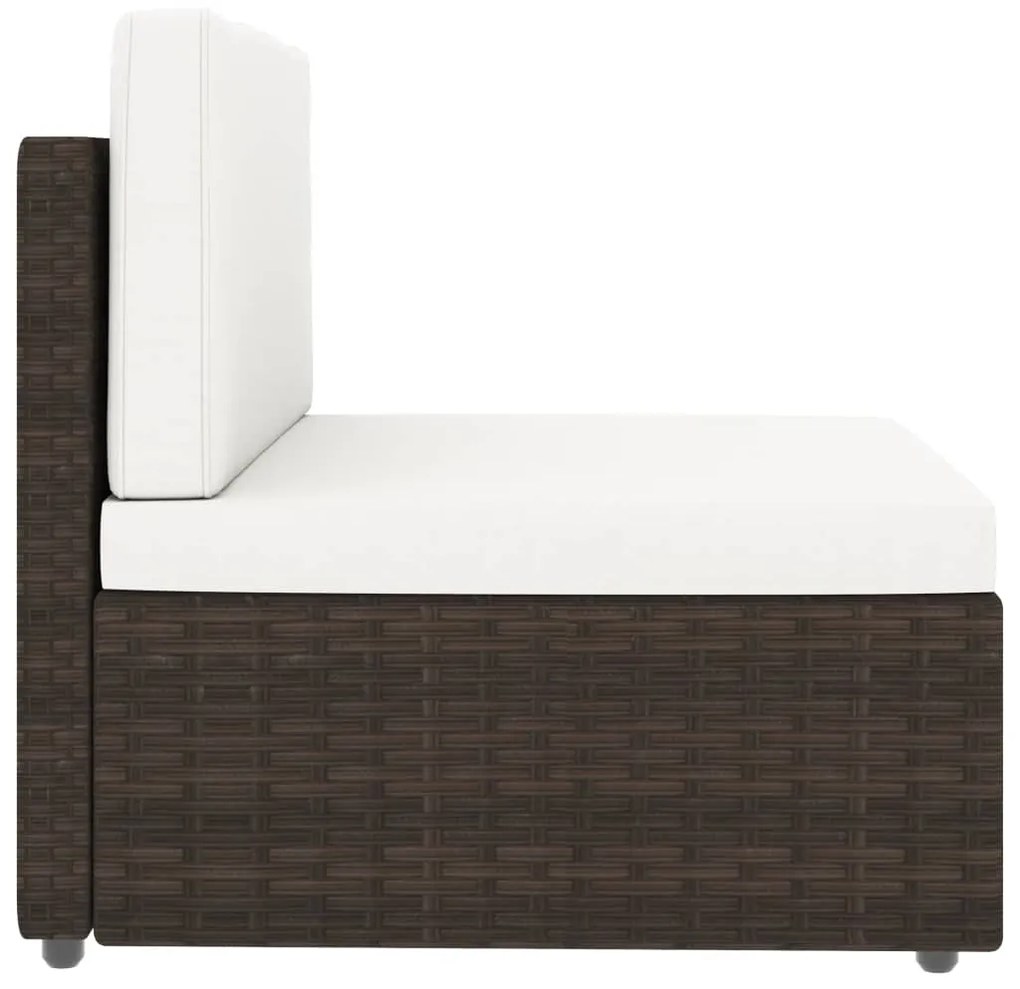 8 pcs conjunto lounge para jardim vime PE castanho