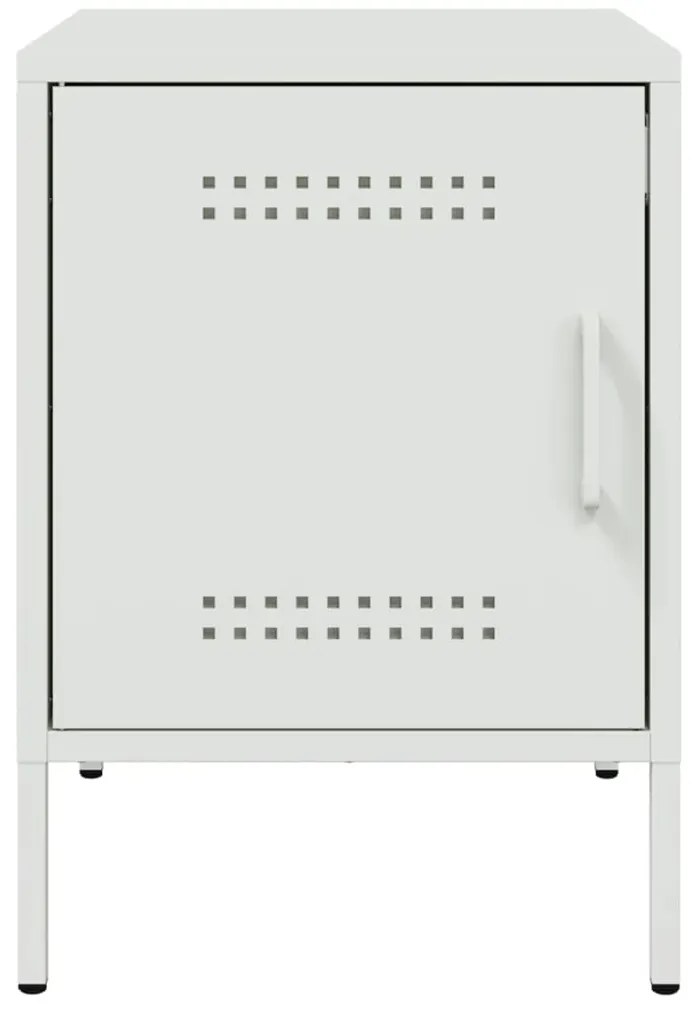 Mesas de cabeceira 2 pcs 36x39x50,5 cm aço branco