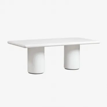 Mesa De Jardim Retangular 220x100 Cm Em Cimento Namara Branco - Sklum