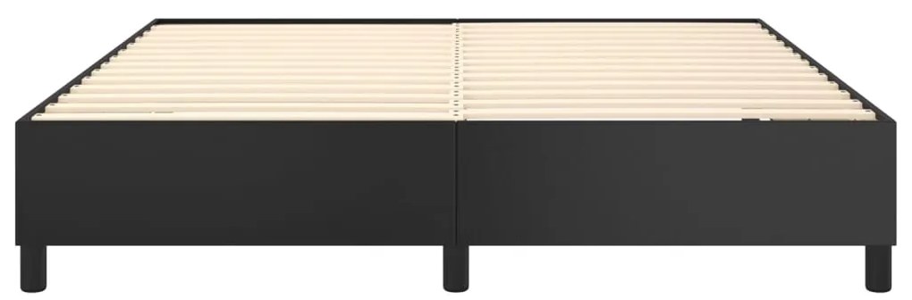 Estrutura de cama 160x200 cm couro artificial preto