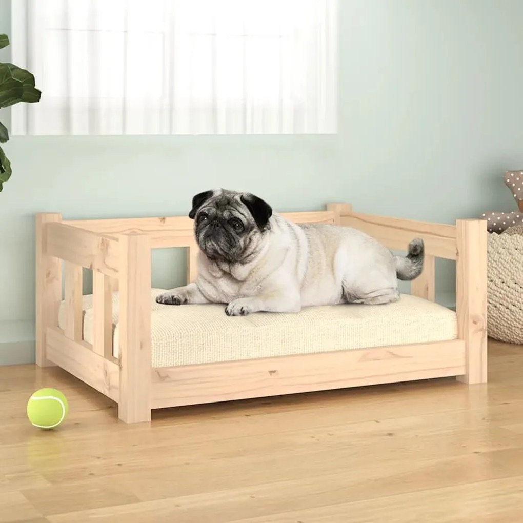 820187 vidaXL Cama para cães 65,5x50,5x28 cm madeira de pinho maciça