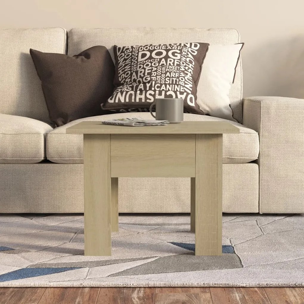 Mesa de centro 55x55x42 cm aglomerado cor carvalho sonoma