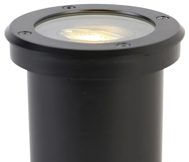 Foco de chão exterior inteligente preto ajustável com Wi-Fi GU10 - Delux