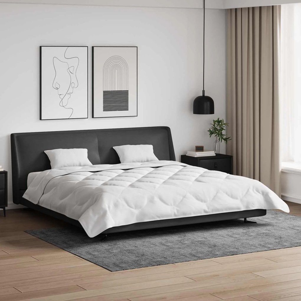 vidaXL Edredom de Verão Simples 3 pcs Branco Microfibra