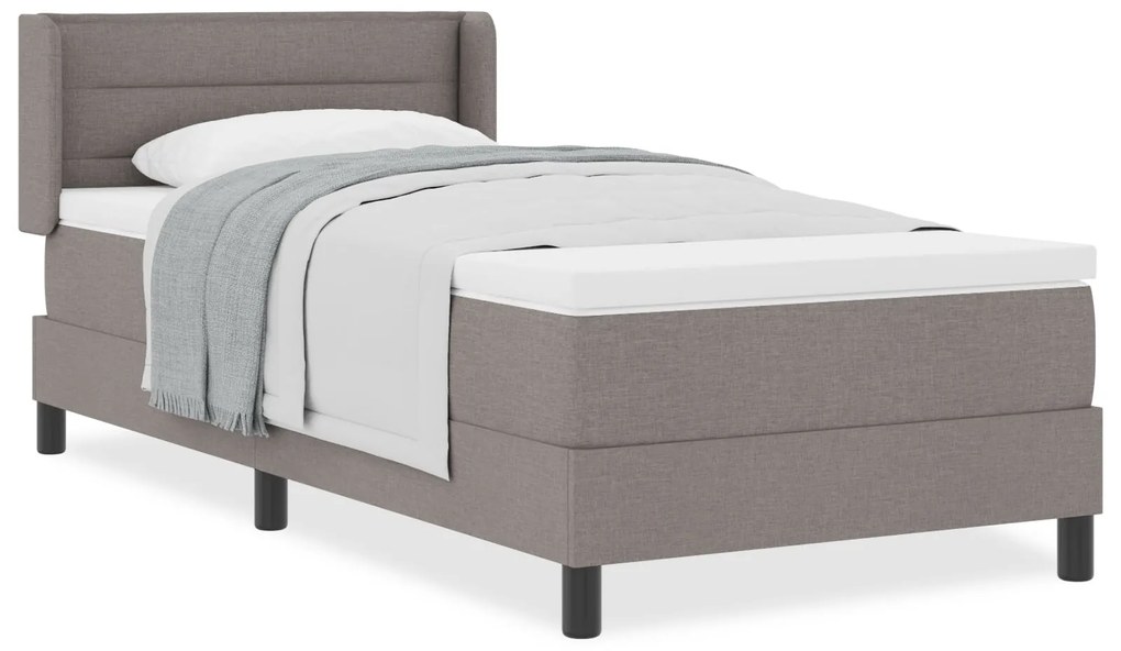 Cama Box Spring vidaXL com Colchão Taupe 80x200 cm Tecido, Design de C