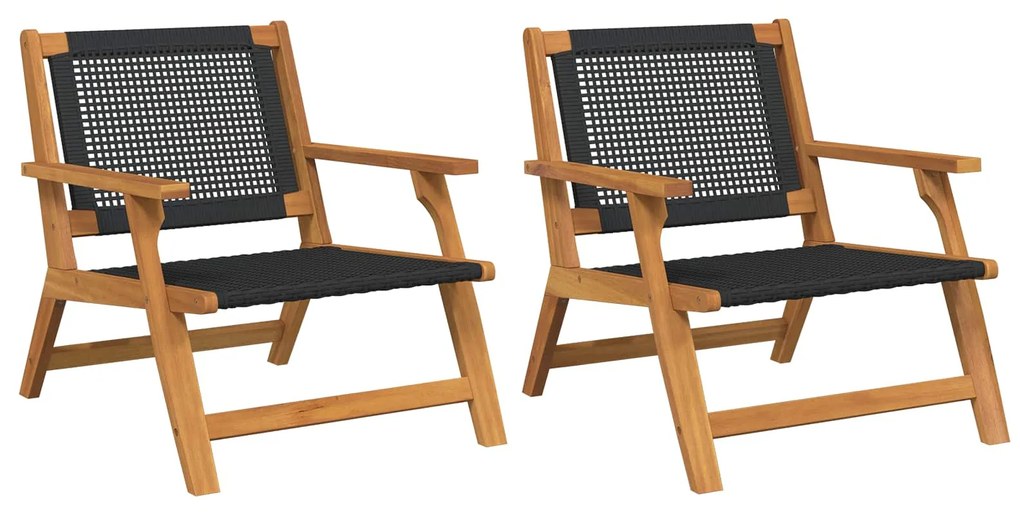 vidaXL Móveis de Jardim 2 pcs Preto 67 x 78 x 73 cm