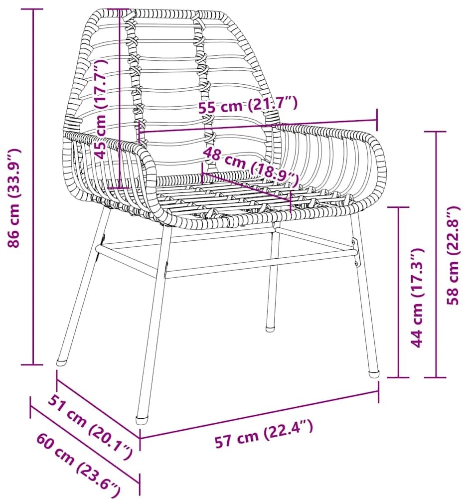 Conjunto de jantar de jardim com 5 peças em rattan sintético preto