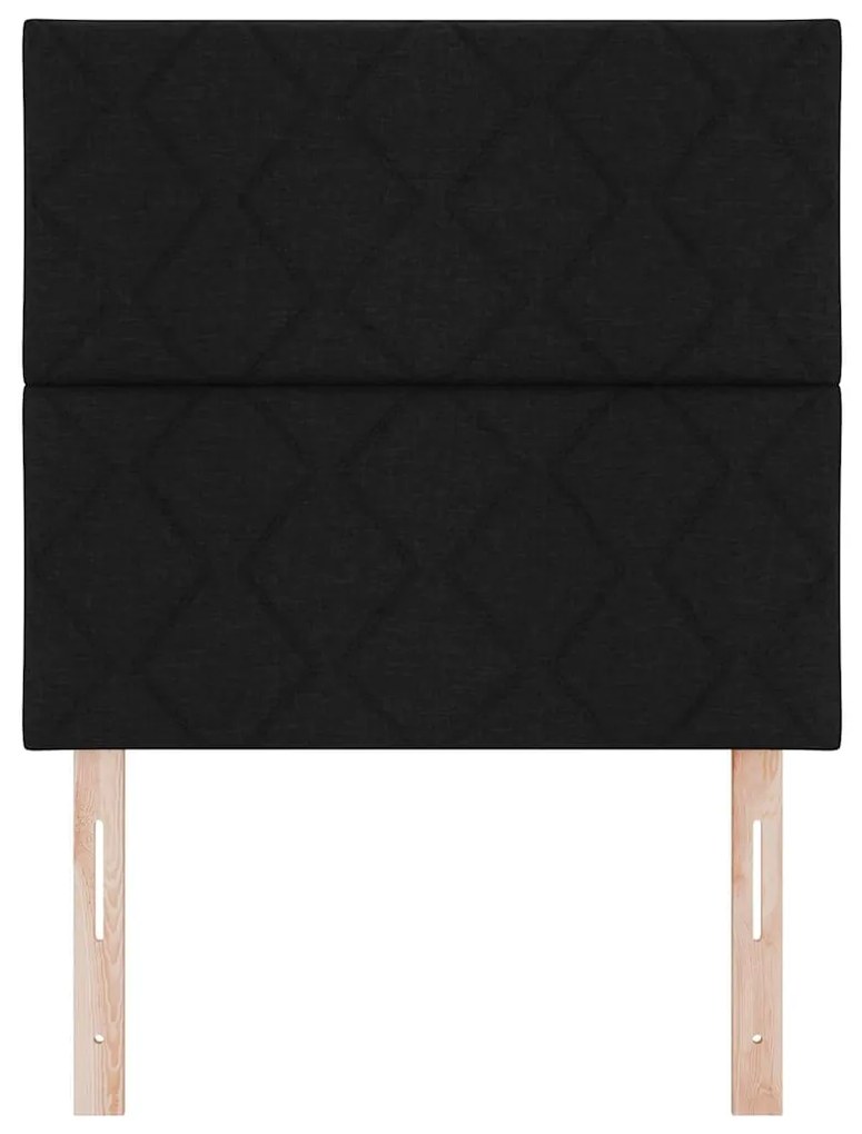 Cabeceira LED vidaXL Design de Blocos de Diamante Preto 90 cm Tecido