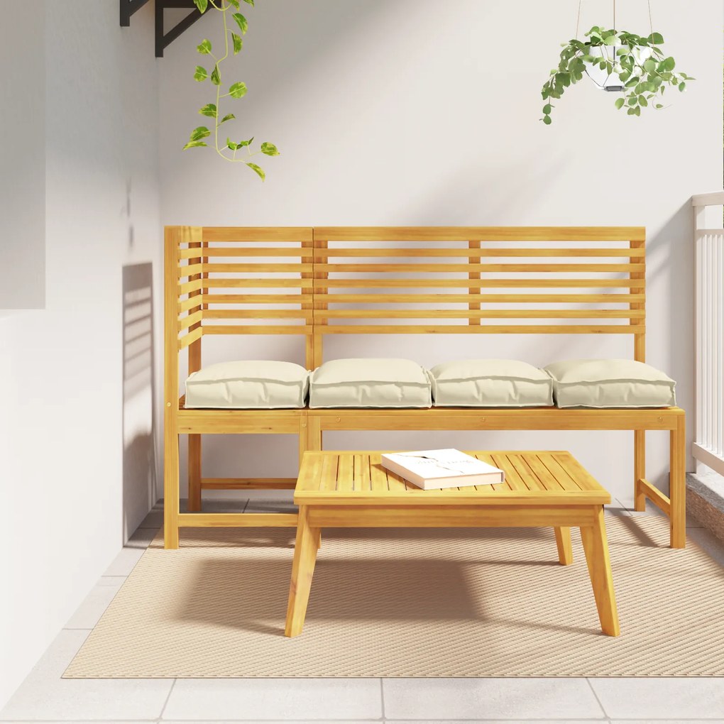 vidaXL Almofadas de Palete para Assento 4 pcs Creme 40x40x8 cm Tecido Oxford