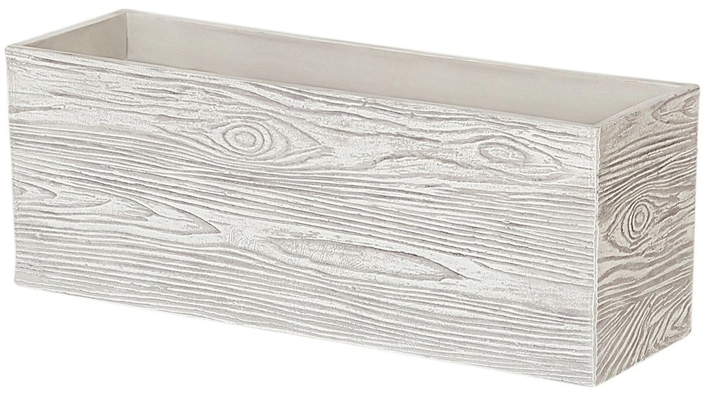 Vaso com efeito de madeira branca 42 x 13 x 15 cm PAOS Beliani