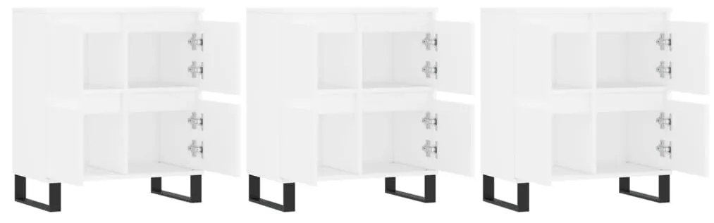 Aparadores 3 pcs madeira processada branco