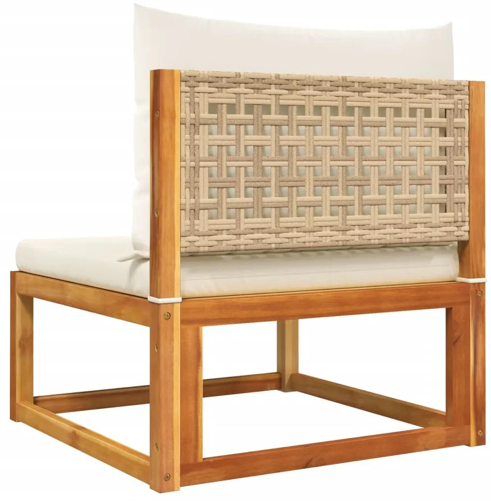 6 pcs conjunto de sofás de jardim com almofadões acácia maciça