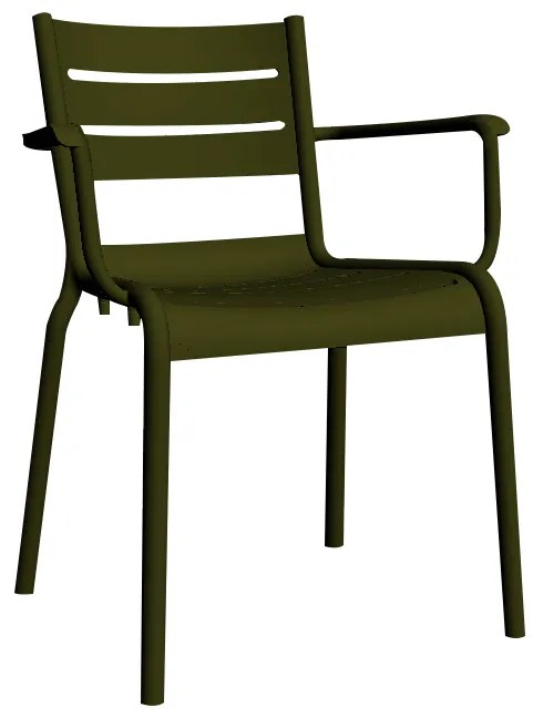 Cadeira SMART c/ braços, Olive – Pack com 4 unidades