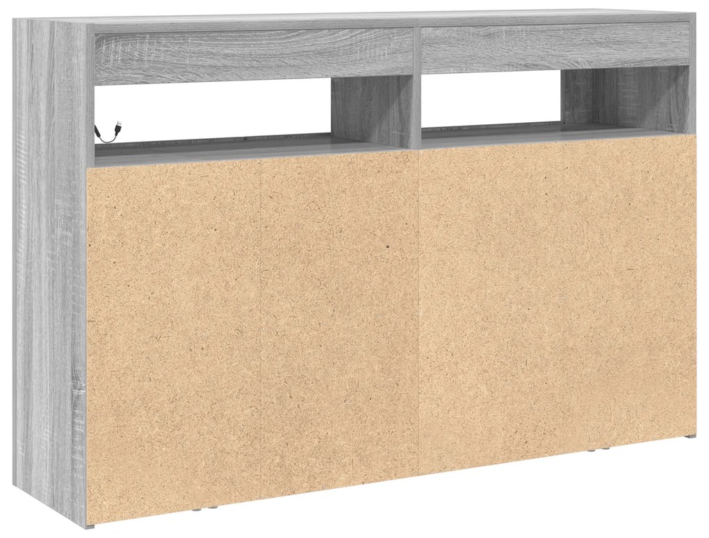Sideboard Cinzento sonoma Madeira engenheirada 116 x 30 x 75 cm