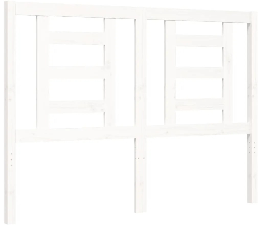 Cama sem colchão 140x190 cm madeira de pinho maciça branco