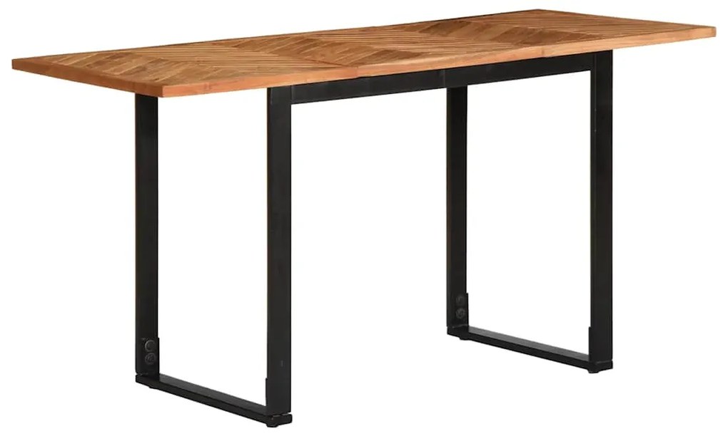 Mesa de jantar 140x70x75 cm madeira maciça de acácia