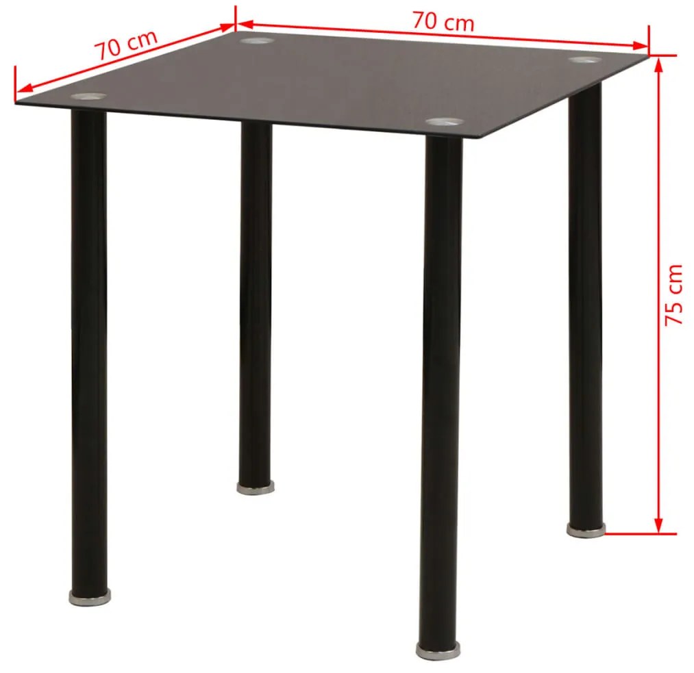 Conjunto mesa de jantar e cadeiras 3 pcs preto