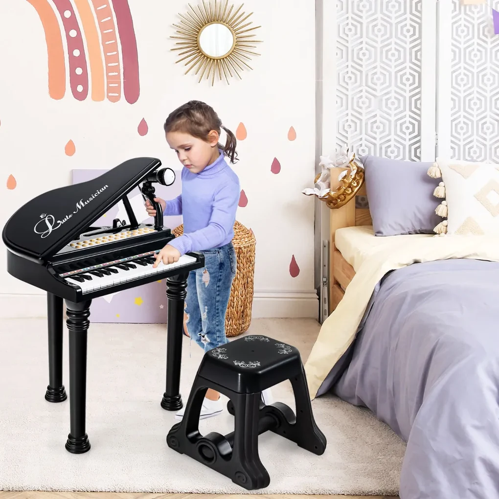 Teclado Musical Piano Infantil Iniciante 54 Teclas Led na