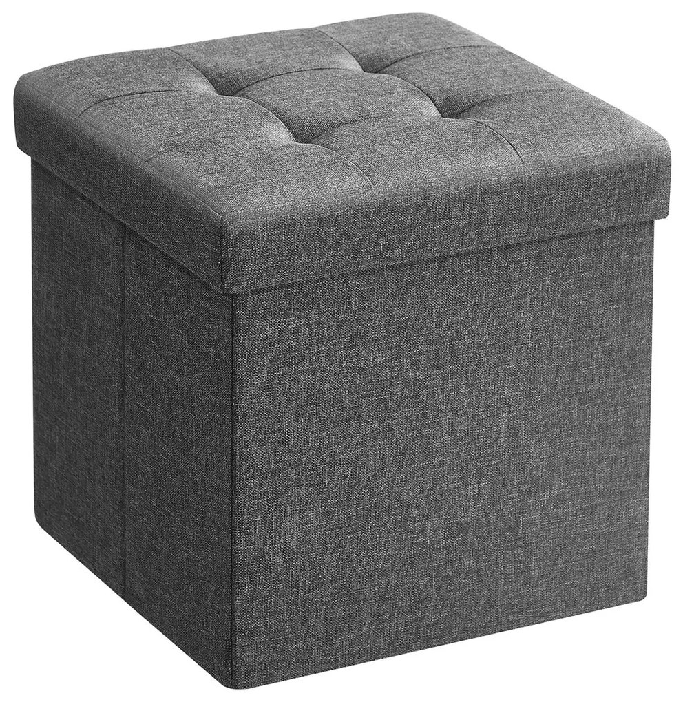 Banco com espaço de arrumação 30 x 30 x 30 cm Cinzento escuro