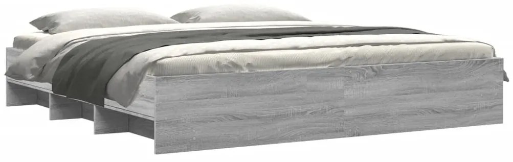 Estrutura de cama sem colchão 180x200 cm sonoma cinzento