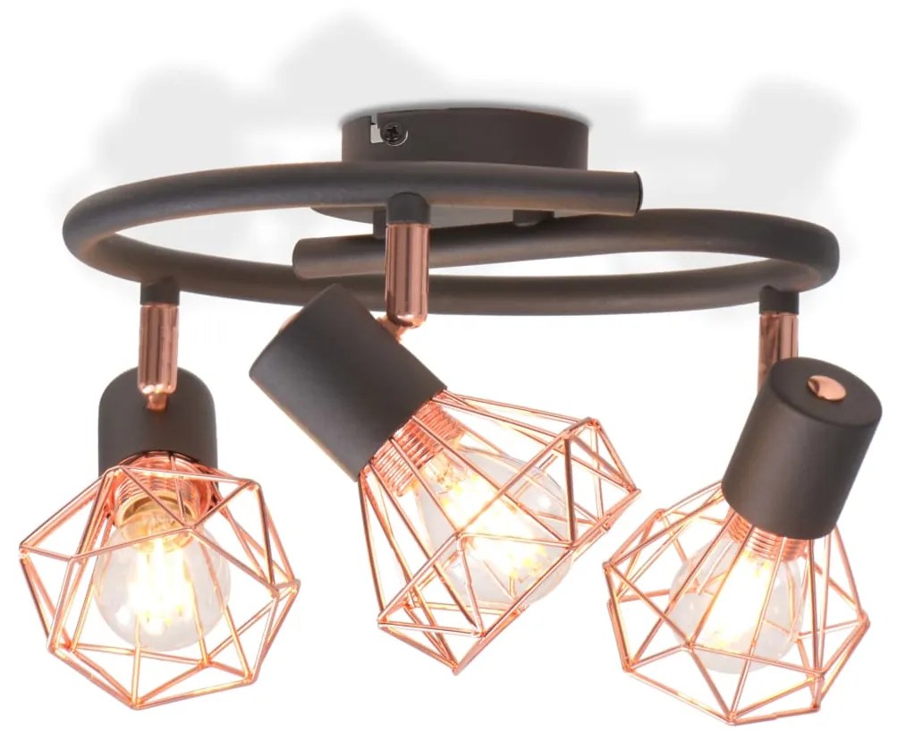 vidaXL Candeeiro de teto com 3 lâmpadas filamentos LED 12 W