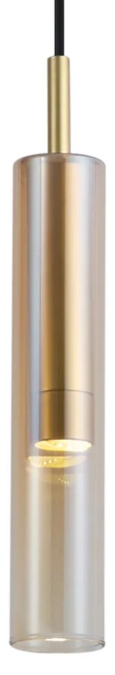 Foco moderno dourado com vidro âmbar para sistema de calhas monofásico - Slimline Loyce Moderno