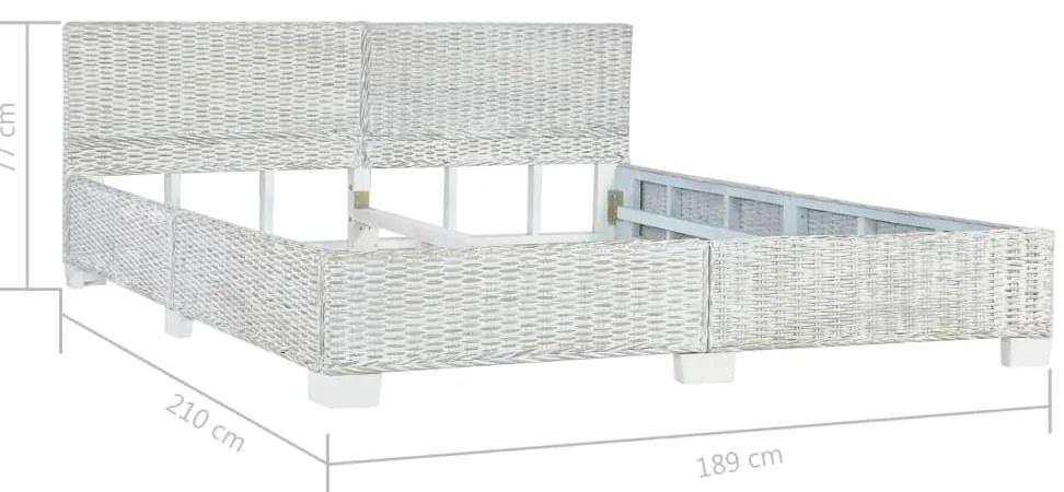 Estrutura de cama 180x200 cm vime genuíno cinzento