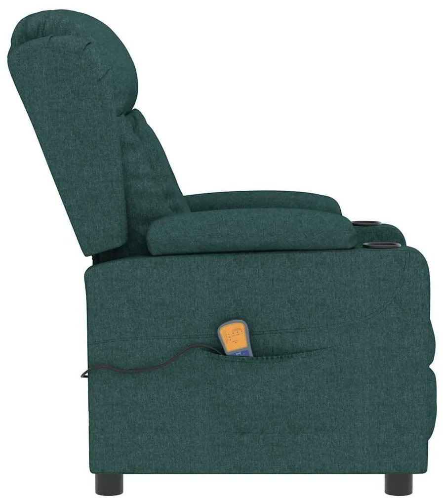 Poltrona de massagens tecido verde-escuro