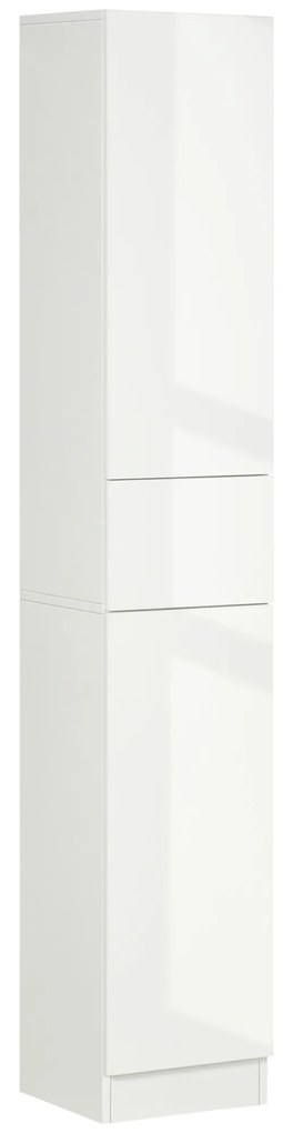 kleankin Armário Alto Casa de Banho 30x28x170cm Coluna com Gaveta e Prateleiras para Pequenos Espaços | Aosom Portugal