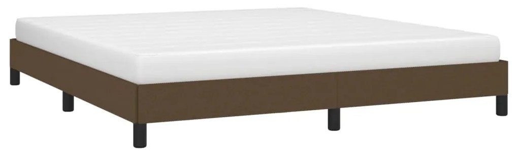 Estrutura de cama sem colchão 160x200 cm tecido castanho-escuro