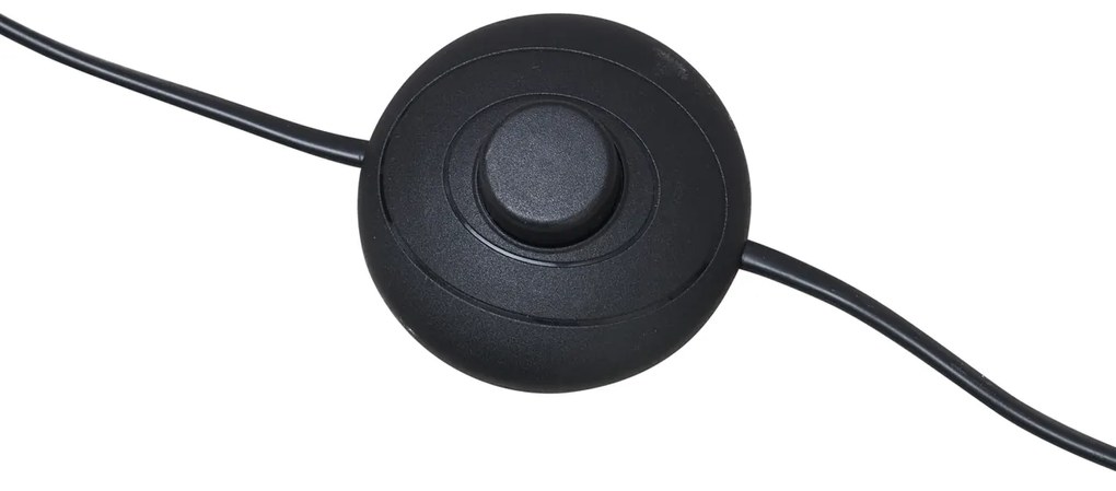 Candeeiro de pé Art Deco preto com vidro fumê - Sandra