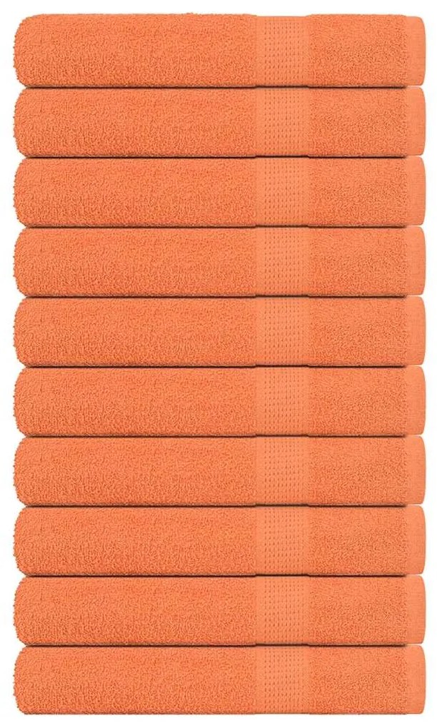 Toalhas de sauna 10 pcs 80x200 cm 360 gsm 100% algodão laranja