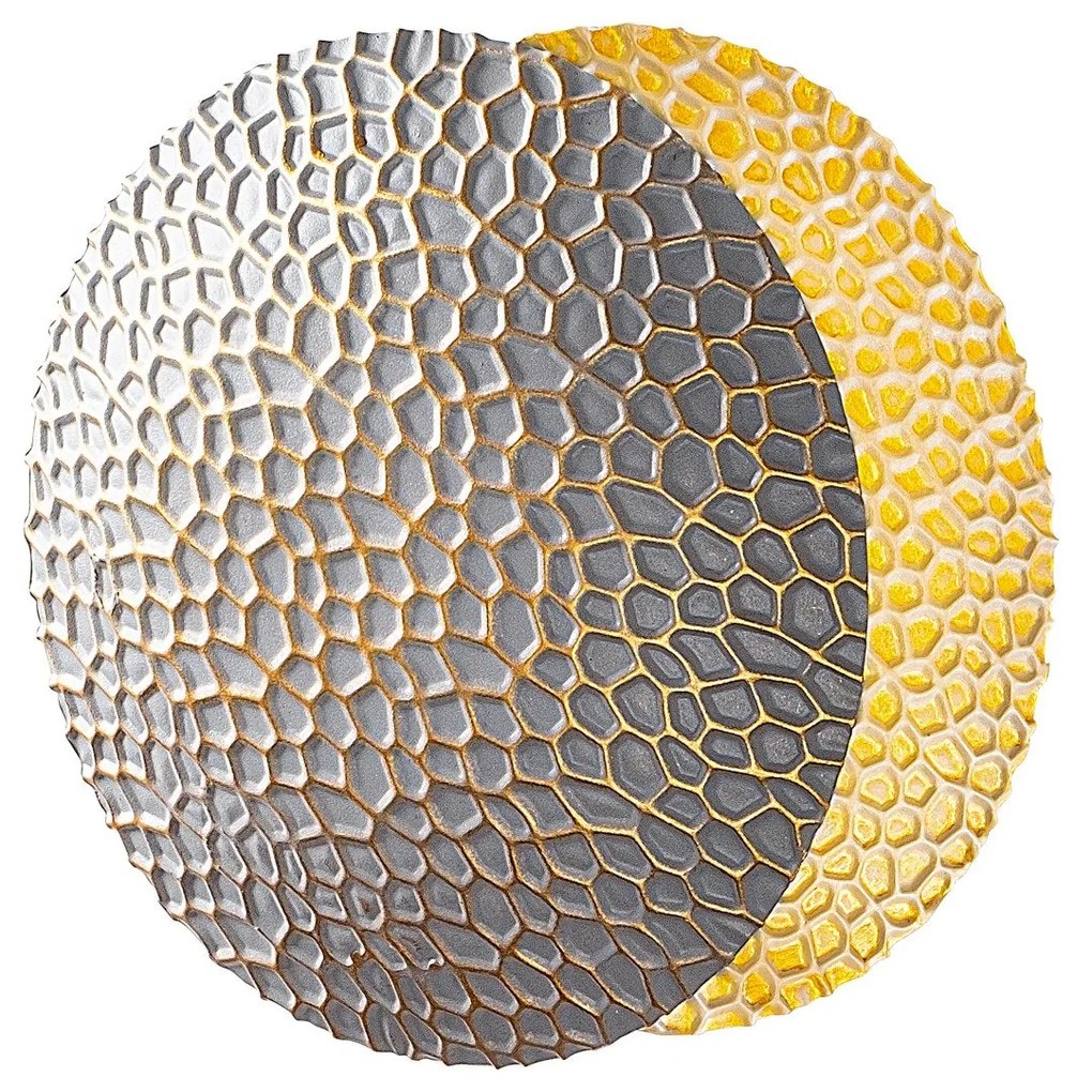 Candeeiro de Parede Yosma - Prateado e Dourado - 21cm x 21cm x 15cm